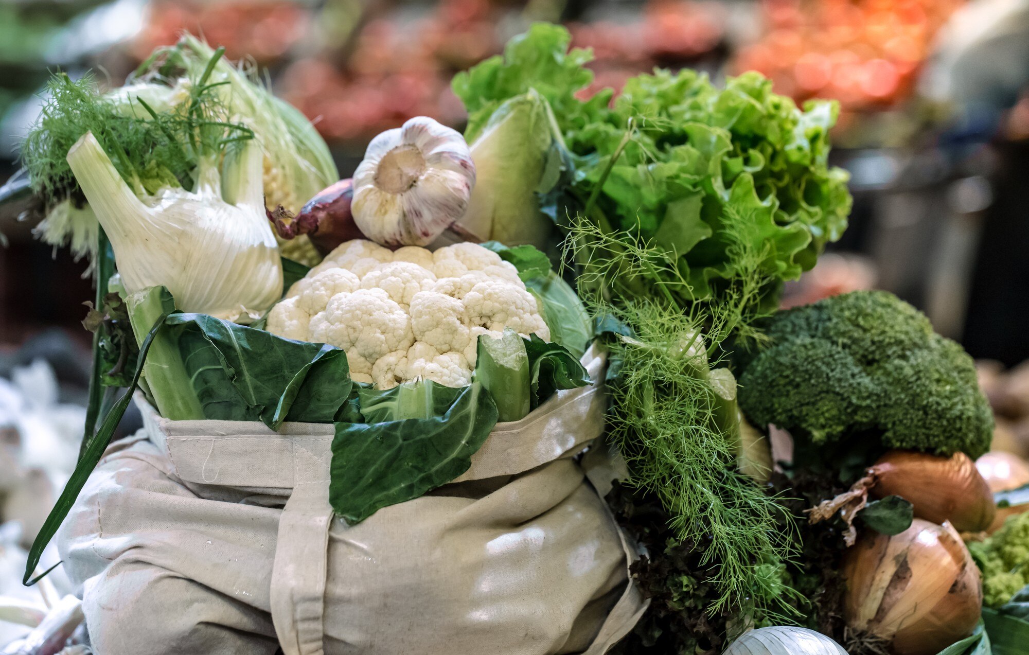 Vegetales en mercado